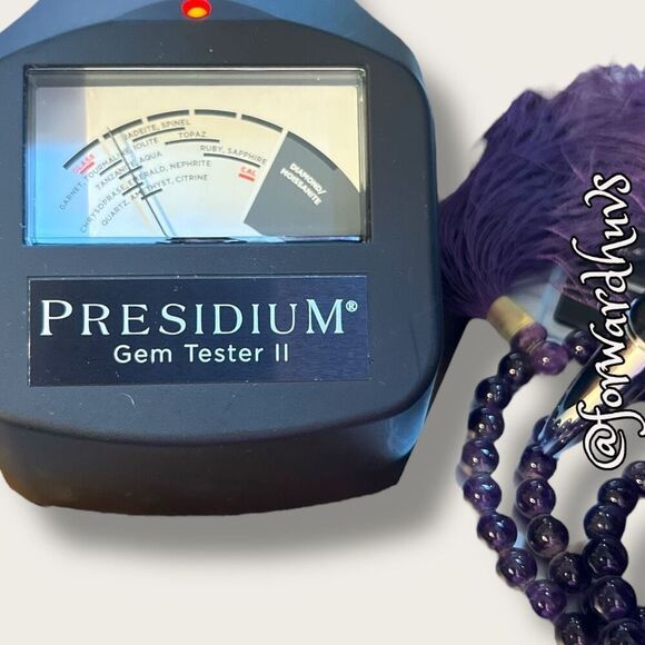 Amethyst Mala Prayer Bead Necklace – 109 Beads with Purple Tassel & Gold Thread - Picture 7 of 8